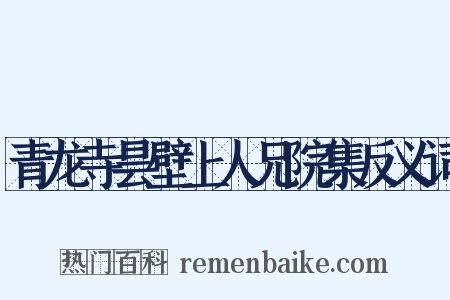 青龙寺昙壁上人兄院集反义词是什么意思的图片